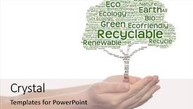  Presentation with green energy - Cool new PPT theme with bioinfo - concept or conceptual green text backdrop and a  colored foreground