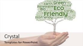  Presentation with green energy - Colorful PPT theme enhanced with bioinfo - concept or conceptual green text backdrop and a lemonade colored foreground