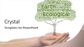  Presentation with green energy - Cool new PPT theme with bioinfo - concept or conceptual green text backdrop and a  colored foreground