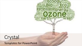  Presentation with green life - Amazing theme having bioinfo - concept or conceptual green text backdrop and a  colored foreground