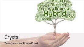  Presentation with green energy - Beautiful theme featuring bioinfo - concept or conceptual green text backdrop and a  colored foreground
