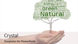  Presentation with green energy - Beautiful slide deck featuring bioinfo - concept or conceptual green text backdrop and a lemonade colored foreground