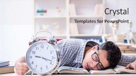  Presentation with medical case study - Presentation theme having biological clock - medical student preparing for exams background and a  colored foreground