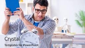  Presentation with medical case study - Beautiful presentation featuring biological clock - medical student preparing for exams backdrop and a  colored foreground