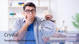  Presentation with medical student - PPT theme featuring biological clock - medical student preparing for exams background and a  colored foreground