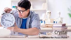  Presentation with medical student - Amazing presentation theme having biological clock - medical student preparing for exams backdrop and a  colored foreground