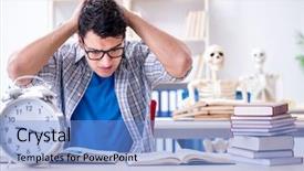  Presentation with medical student - Presentation theme featuring biological clock - medical student preparing for exams background and a  colored foreground