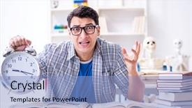  Presentation with medical student - Colorful slide set enhanced with biological clock - medical student preparing for exams backdrop and a  colored foreground