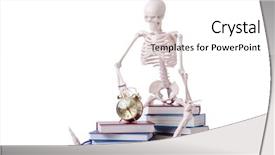  Presentation with kids reading books - Beautiful slides featuring biological clock - skeleton reading books on white backdrop and a  colored foreground