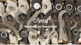  Presentation with biohazard - Amazing slide deck having nuclear biohazard - bunch of military gas-masks backdrop and a tawny brown colored foreground