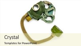  Presentation with gas - Colorful PPT layouts enhanced with nuclear biohazard - gas mask isolated backdrop and a  colored foreground