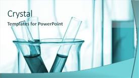  Presentation with laboratory equipment - Audience pleasing presentation consisting of biological separation - chemistry laboratory equipment test tubes backdrop and a cool aqua colored foreground