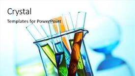  Presentation with laboratory equipment - Audience pleasing presentation theme consisting of biological separation - chemistry laboratory equipment test tubes backdrop and a white colored foreground