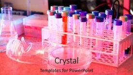  Presentation with test tubes - Presentation theme with  background and a  colored foreground