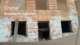  Presentation with central asia - Presentation design with biological warfare - abandoned soviet military base background and a coral colored foreground