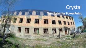  Presentation with central asia - Cool new slide set with biological warfare - abandoned soviet military base backdrop and a teal colored foreground