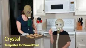  Presentation with peanut butter - PPT layouts with biological warfare - mother and son enjoy peanut background and a tawny brown colored foreground