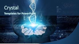  Presentation with dna molecule - Slide set with biological weapons - dna molecule research mixed media background and a ocean colored foreground