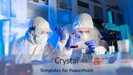  Presentation with making medicine - Amazing presentation design having biological weapons - science chemistry biology medicine backdrop and a light blue colored foreground