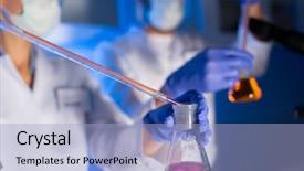  Presentation with clinical research - Colorful presentation enhanced with biological weapons - science chemistry biology medicine backdrop and a  colored foreground