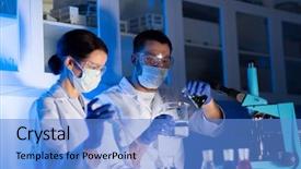  Presentation with clinical chemistry - Cool new PPT theme with biological weapons - science chemistry biology medicine backdrop and a  colored foreground