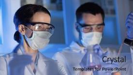  Presentation with biological weapons - Beautiful presentation theme featuring biological weapons - science chemistry biology medicine backdrop and a  colored foreground