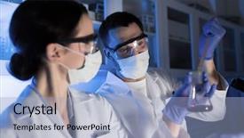  Presentation with clinical chemistry - Presentation design consisting of biological weapons - science chemistry biology medicine background and a  colored foreground