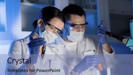  Presentation with clinical chemistry - Audience pleasing slides consisting of biological weapons - science chemistry biology medicine backdrop and a  colored foreground