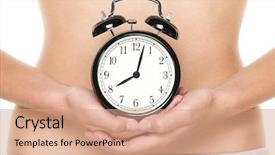  Presentation with pregnancy - Slide deck having biology - biological clock ticking - woman background and a coral colored foreground