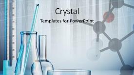  Presentation with glassware - Beautiful slides featuring biology - laboratory glassware on color background backdrop and a lemonade colored foreground