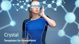  Presentation with augmented reality - Beautiful presentation theme featuring biology 3d - augmented reality science technology backdrop and a ocean colored foreground