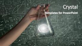  Presentation with background - Audience pleasing presentation design consisting of biology brain - hand holds flask with images backdrop and a dark gray colored foreground