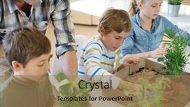  Presentation with biology - PPT layouts consisting of biology class learning about plant background and a coral colored foreground