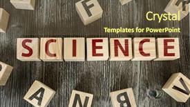  Presentation with biology - Beautiful PPT theme featuring biology classroom - wooden blocks with the text backdrop and a tawny brown colored foreground