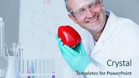  Presentation with plant biotechnology dna - PPT theme consisting of biology development organism - man change paprica dna background and a  colored foreground