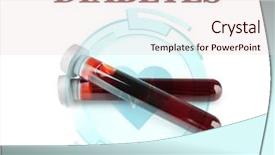  Presentation with blood test - Cool new PPT layouts with biology hormonio - diabetes concept test tubes backdrop and a lemonade colored foreground