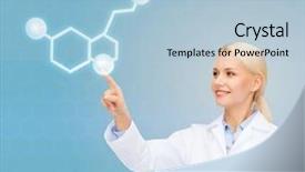  Presentation with serotonin - Theme consisting of biology hormonio - healthcare medicine and technology concept background and a light blue colored foreground