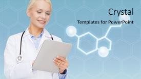  Presentation with serotonin - Cool new PPT theme with biology hormonio - healthcare medicine and technology concept backdrop and a light blue colored foreground