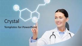  Presentation with serotonin - Audience pleasing theme consisting of biology hormonio - healthcare medicine and technology concept backdrop and a light blue colored foreground