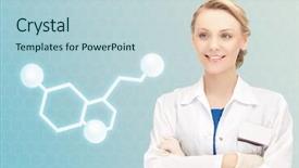  Presentation with serotonin - Presentation theme having biology hormonio - healthcare medicine and technology concept background and a lemonade colored foreground