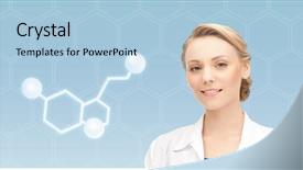  Presentation with serotonin - Presentation with biology hormonio - healthcare medicine and technology concept background and a light blue colored foreground