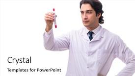  Presentation with molecular biology white - Presentation design enhanced with biology hormonio - young chemist isolated on white background and a white colored foreground