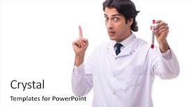  Presentation with cfd white - Theme with biology hormonio - young chemist isolated on white background and a white colored foreground