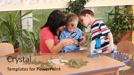  Presentation with preschool - Presentation enhanced with biology lesson in preschool - teacher background and a coral colored foreground