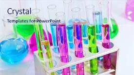  Presentation with medical biology - Theme having biology medical - chemistry laboratory glassware with colour background and a sky blue colored foreground