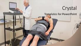  Presentation with bmr - PPT theme having biology metabolism - man lying on gurney background and a light gray colored foreground