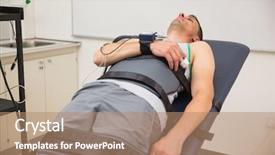  Presentation with bmr - Slides enhanced with biology metabolism - man lying on gurney background and a coral colored foreground