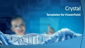  Presentation with laboratory - Cool new presentation theme with biology mutation - woman science technologist in laboratory backdrop and a ocean colored foreground