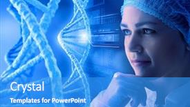  Presentation with laboratory - Audience pleasing theme consisting of biology mutation - woman science technologist in laboratory backdrop and a teal colored foreground