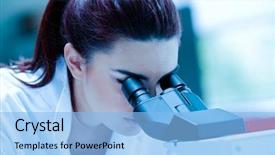  Presentation with microscope - Amazing presentation theme having biology research - young scientist using a microscope backdrop and a light blue colored foreground